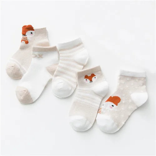 5 Pairs 0-24M Baby & Toddler Cute Casual Ankle Socks