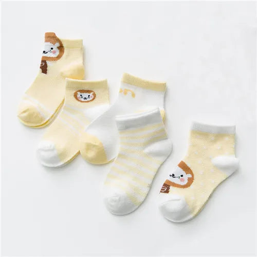 5 Pairs 0-24M Baby & Toddler Cute Casual Ankle Socks