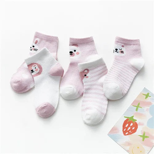 5 Pairs 0-24M Baby & Toddler Cute Casual Ankle Socks