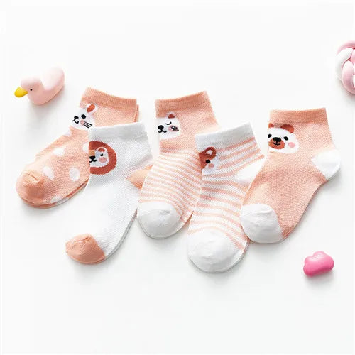 5 Pairs 0-24M Baby & Toddler Cute Casual Ankle Socks