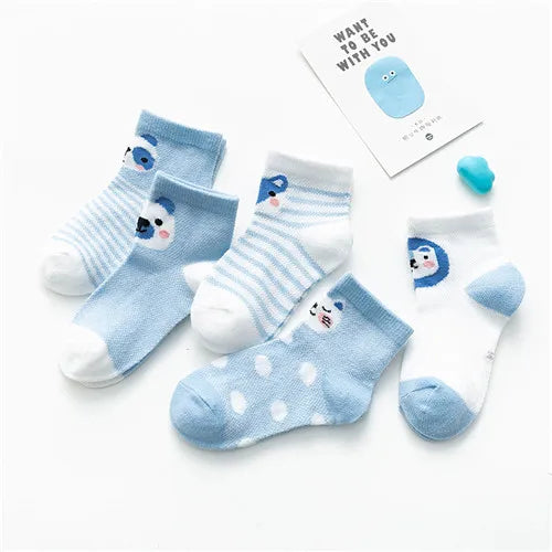 5 Pairs 0-24M Baby & Toddler Cute Casual Ankle Socks