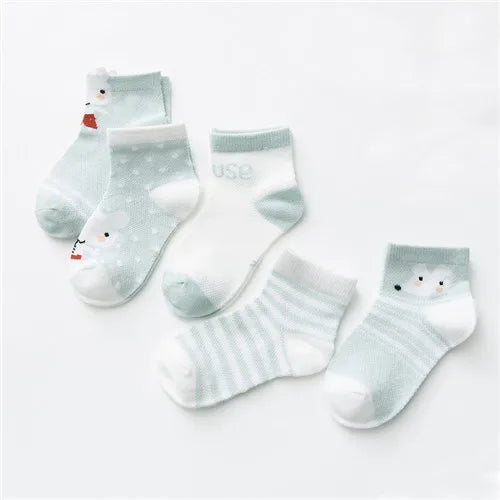 5 Pairs 0-24M Baby & Toddler Cute Casual Ankle Socks