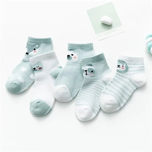 5 Pairs 0-24M Baby & Toddler Cute Casual Ankle Socks