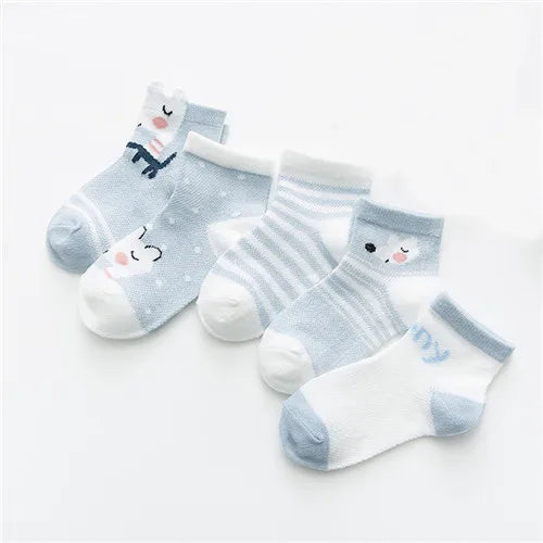 5 Pairs 0-24M Baby & Toddler Cute Casual Ankle Socks