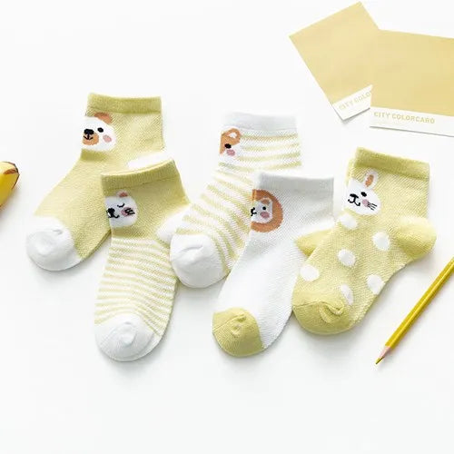 5 Pairs 0-24M Baby & Toddler Cute Casual Ankle Socks