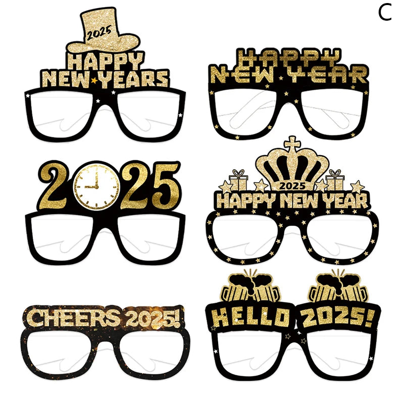 8/6Pcs 2025 Happy New Year Glasses