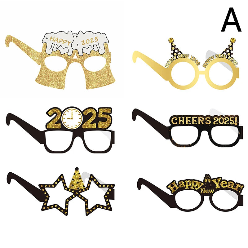 8/6Pcs 2025 Happy New Year Glasses