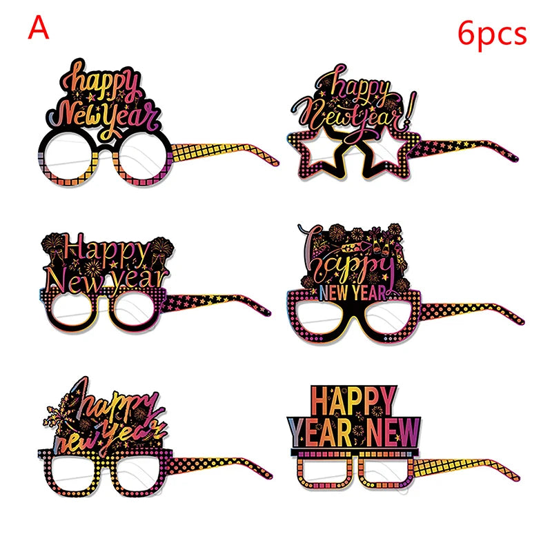 8/6Pcs 2025 Happy New Year Glasses