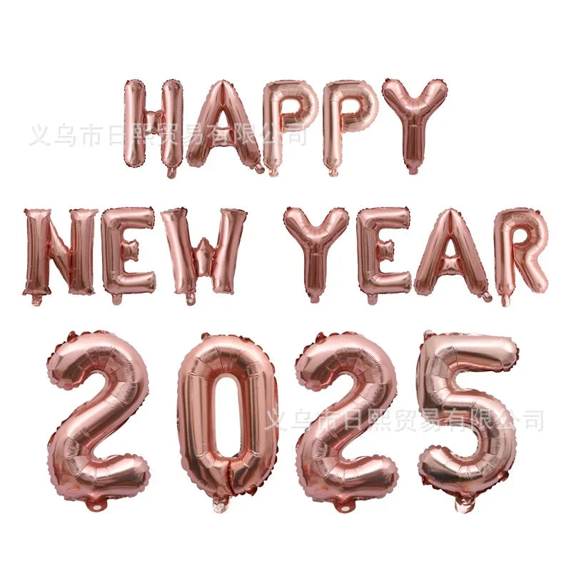 2025 Happy New Year Foil Balloons in Various Colors & Options