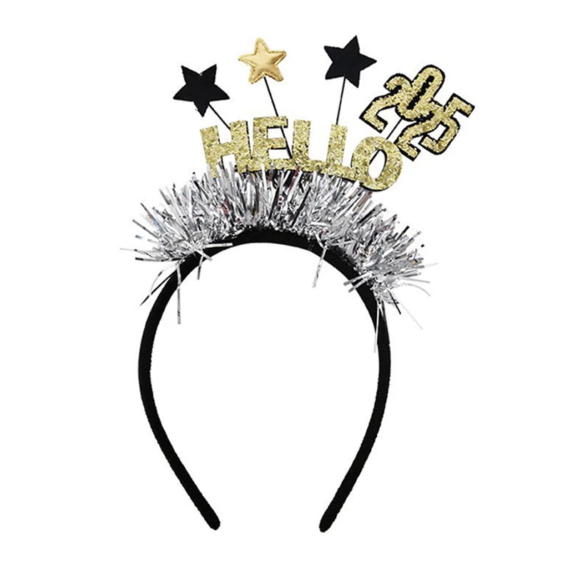 1Pc 2025 Happy New Year Headband in Various Styles