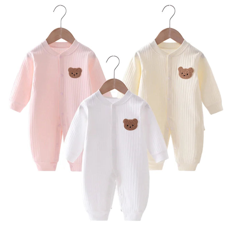 Bear Newborn Jumpsuit Cotton Baby Romper Toddler Girls Boys Clothes Infant One-Piece Kids Onesie Home Leisure Wear