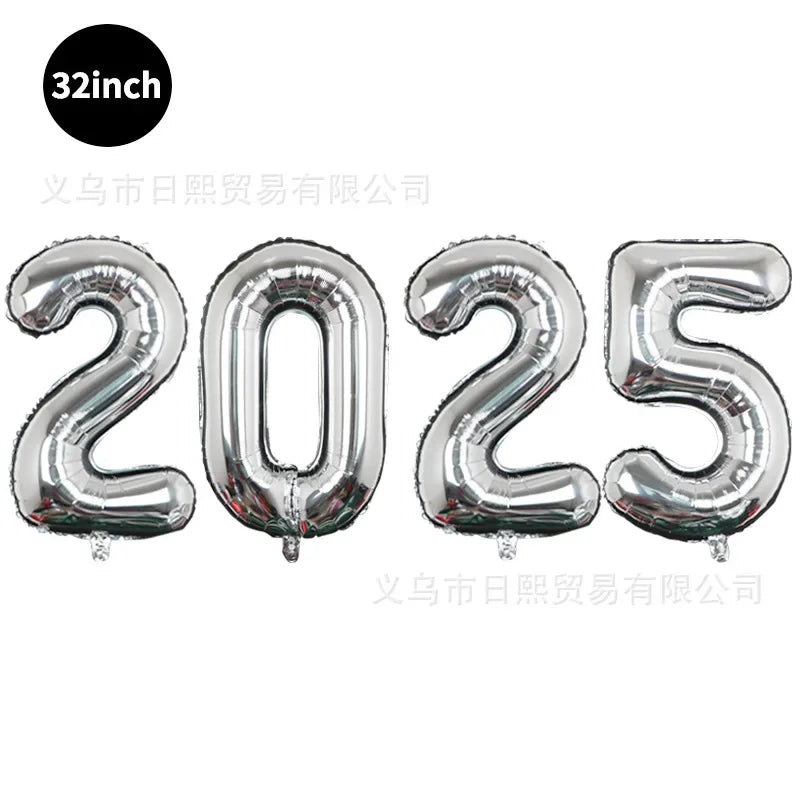 2025 Happy New Year Foil Balloons in Various Colors & Options