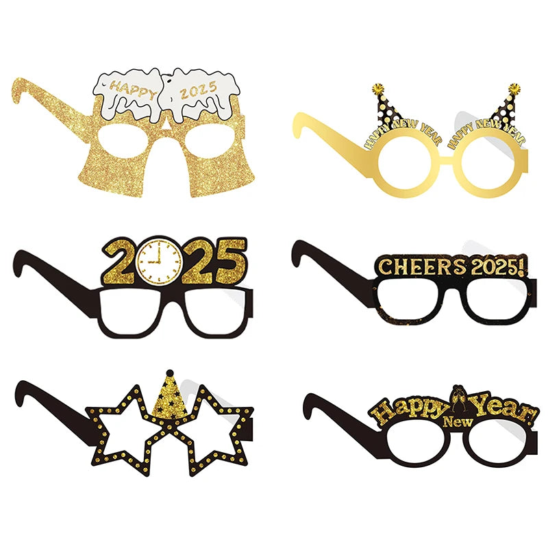 8/6Pcs 2025 Happy New Year Glasses