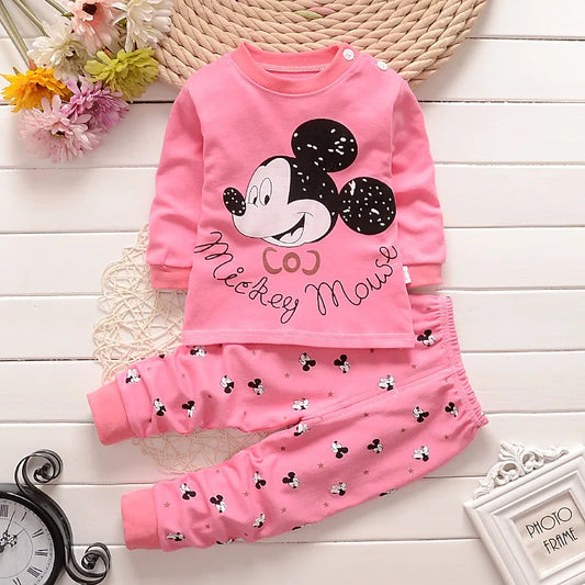 Cotton Baby Girl Unisex Sleepwear Suits  Newborn 2pcs Kids Clothes Set Toddler Kids Clothes Pajamas