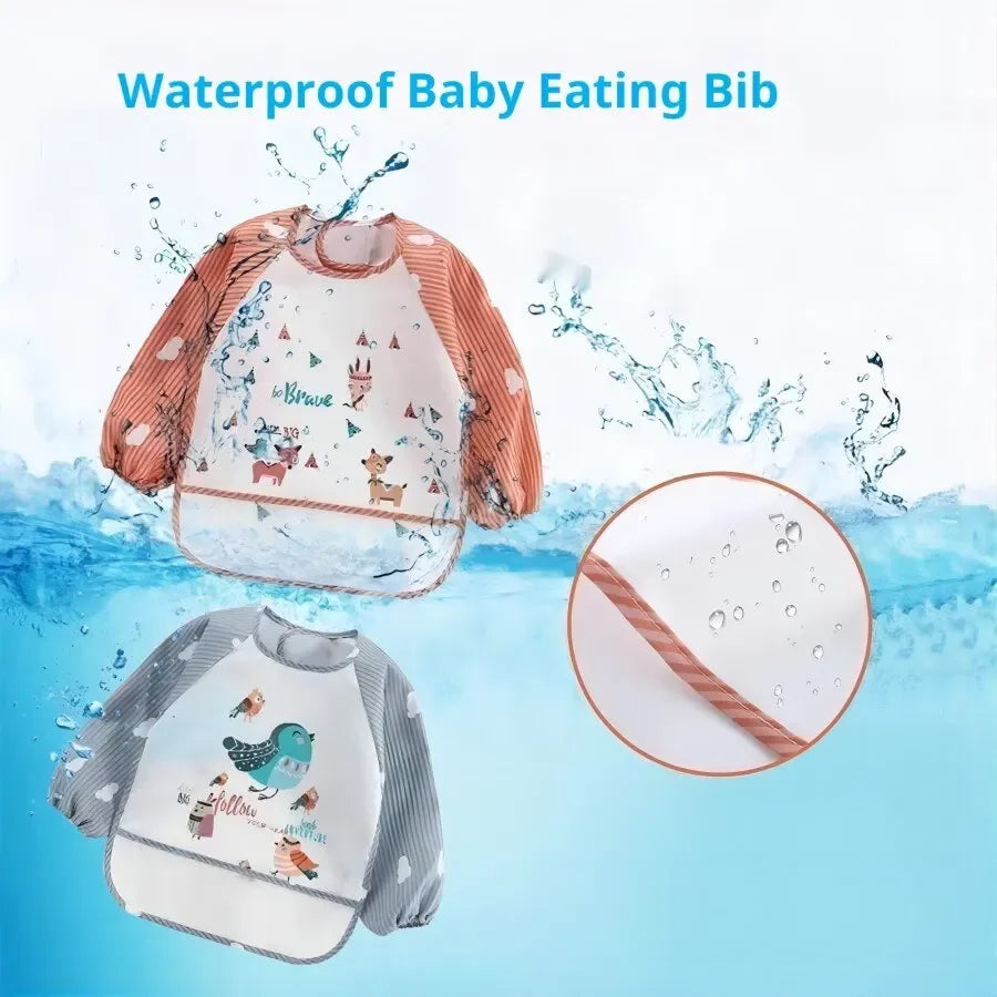 1Pc Waterproof Baby & Toddler Eating Smock, Bib, Burp Cloth