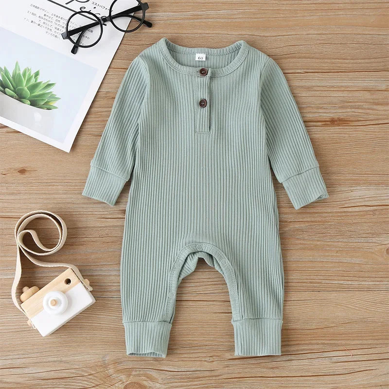 Newborn Infant Baby Boys Girls Romper Playsuit Overalls Cotton Long Sleeve Baby Jumpsuit Children’s Clothes