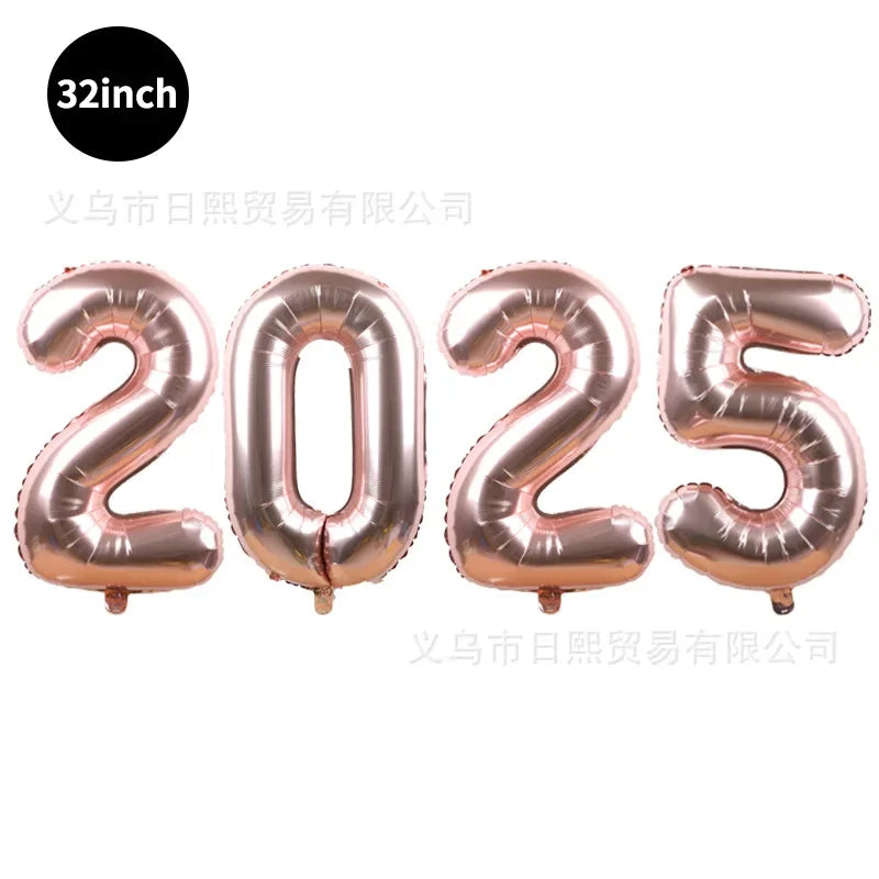 2025 Happy New Year Foil Balloons in Various Colors & Options