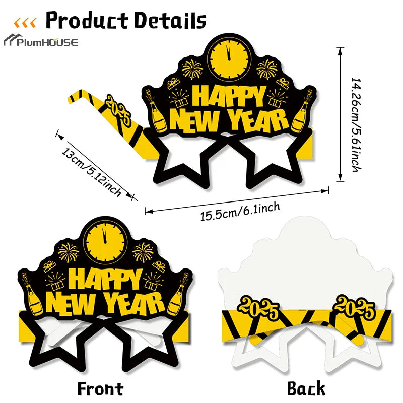 8/6Pcs 2025 Happy New Year Glasses