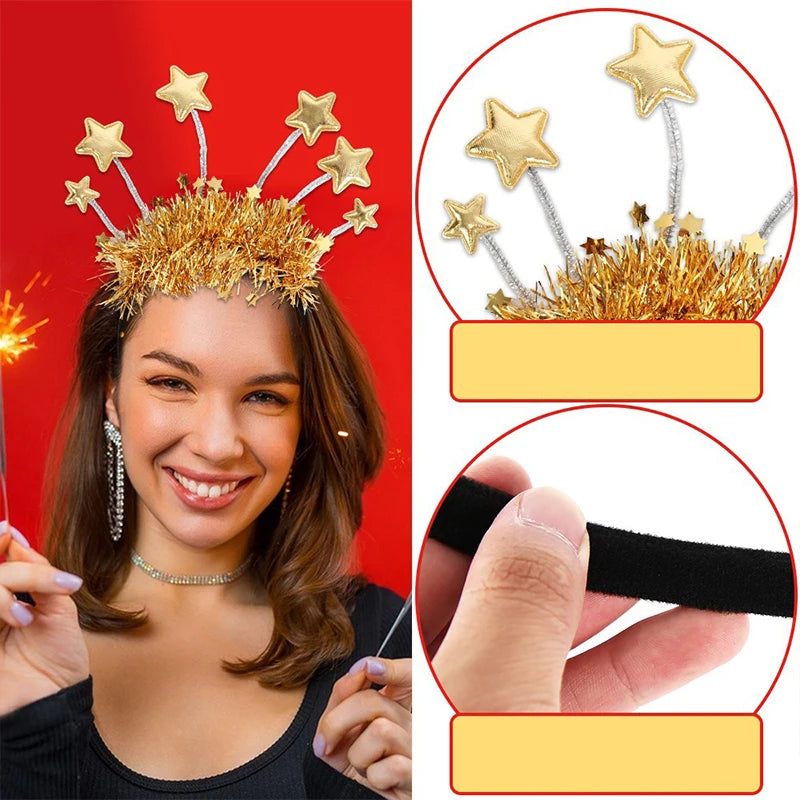 1Pc 2025 Happy New Year Headband in Various Styles