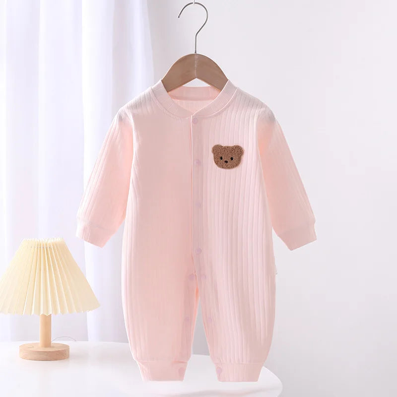 Bear Newborn Jumpsuit Cotton Baby Romper Toddler Girls Boys Clothes Infant One-Piece Kids Onesie Home Leisure Wear