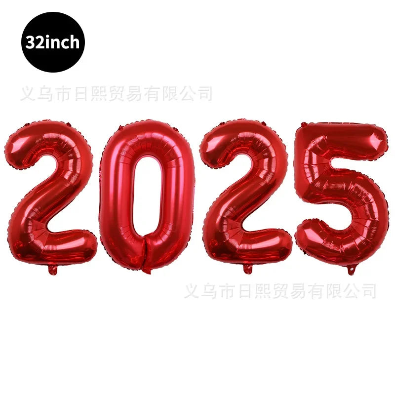 2025 Happy New Year Foil Balloons in Various Colors & Options