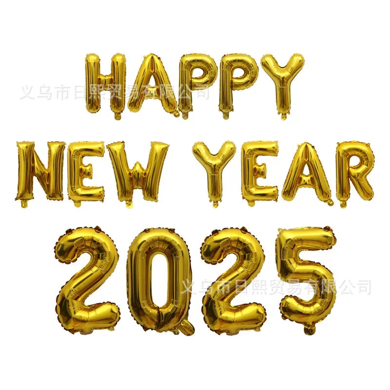 2025 Happy New Year Foil Balloons in Various Colors & Options