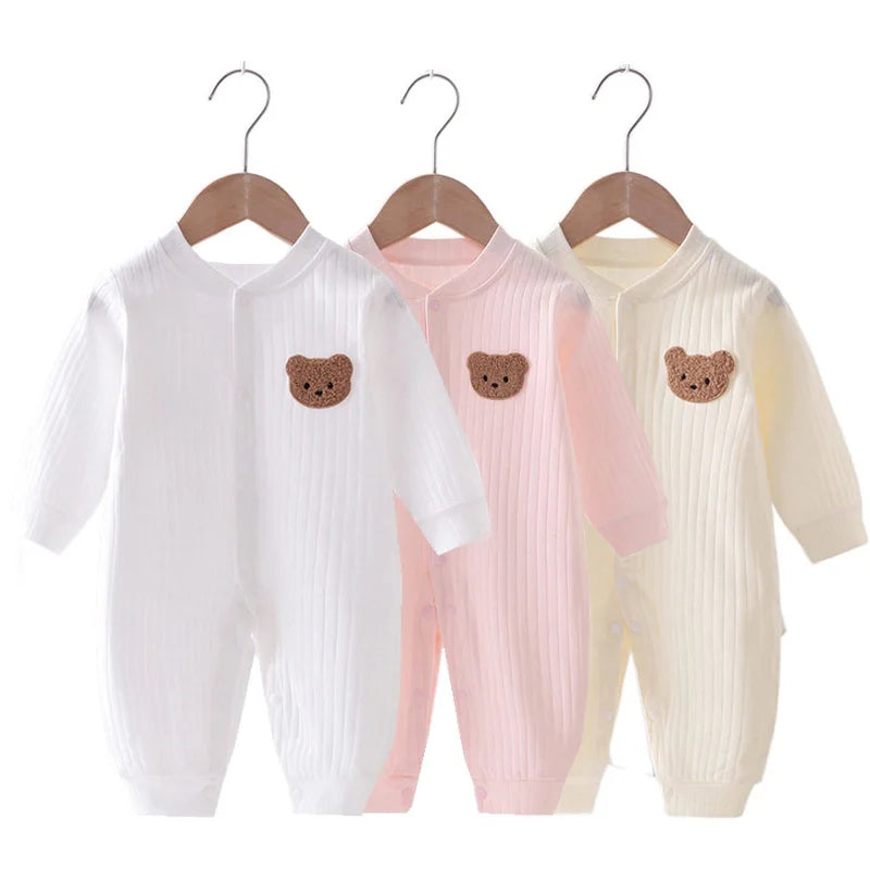 Bear Newborn Jumpsuit Cotton Baby Romper Toddler Girls Boys Clothes Infant One-Piece Kids Onesie Home Leisure Wear