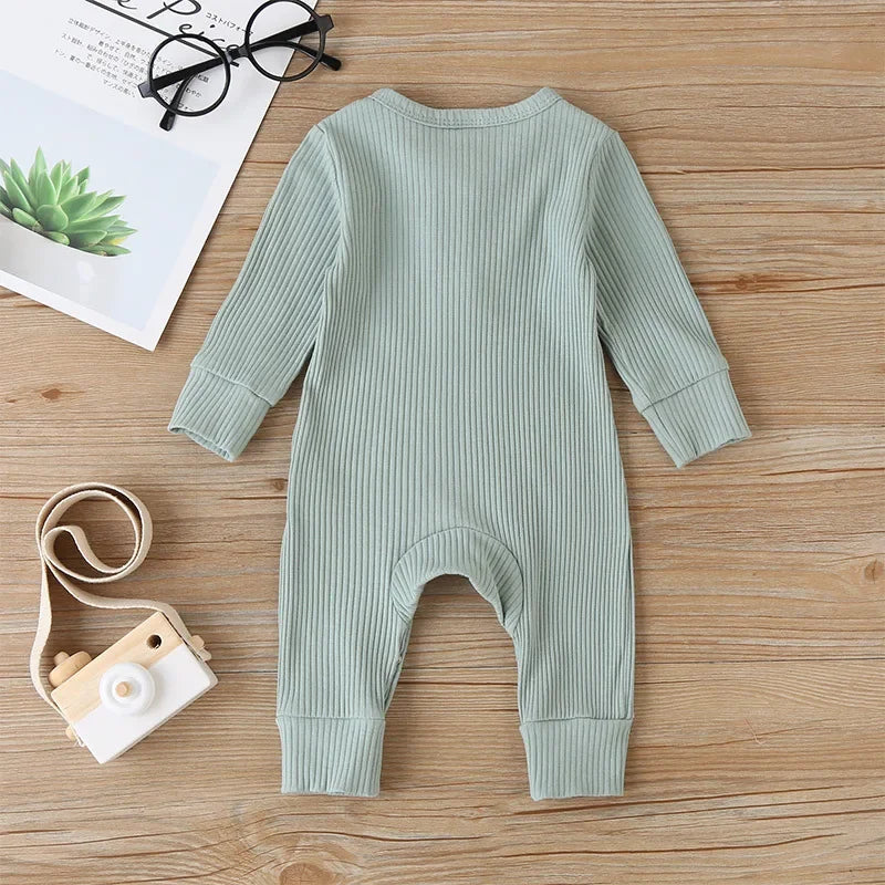 Newborn Infant Baby Boys Girls Romper Playsuit Overalls Cotton Long Sleeve Baby Jumpsuit Children’s Clothes