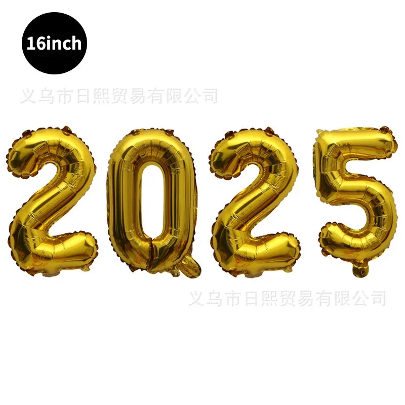 2025 Happy New Year Foil Balloons in Various Colors & Options