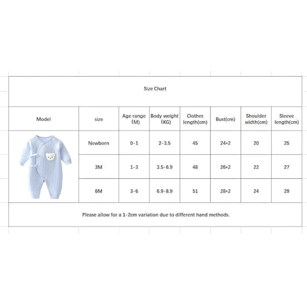 Boys Girls Bodysuit Newborn Onesie Clothes Cotton Toddler Home Wear 0-6M Thickened Clothing