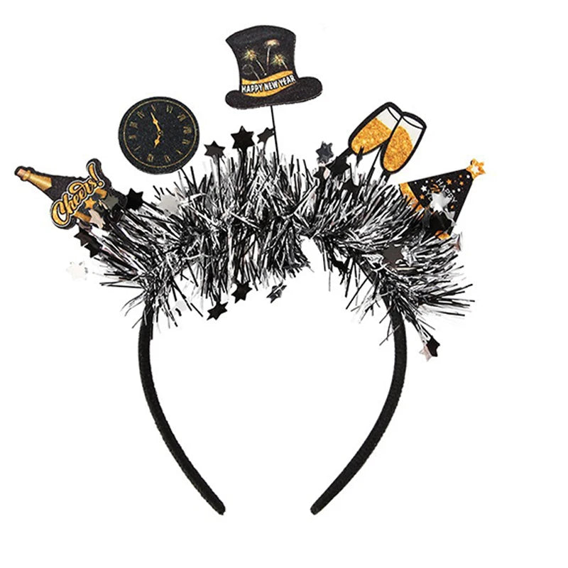 1Pc 2025 Happy New Year Headband in Various Styles