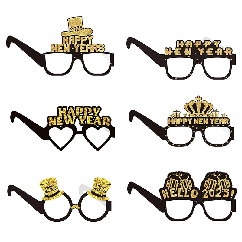 8/6Pcs 2025 Happy New Year Glasses