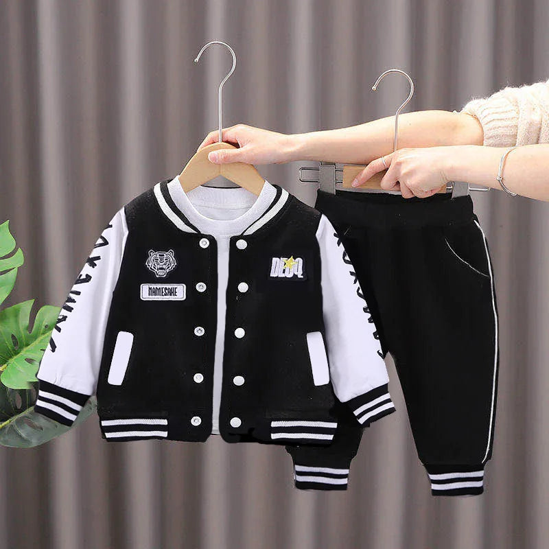 1-5 Years 2PCS Unisex Children’s Clothing Set Varsity Jacket and Jogger Pants