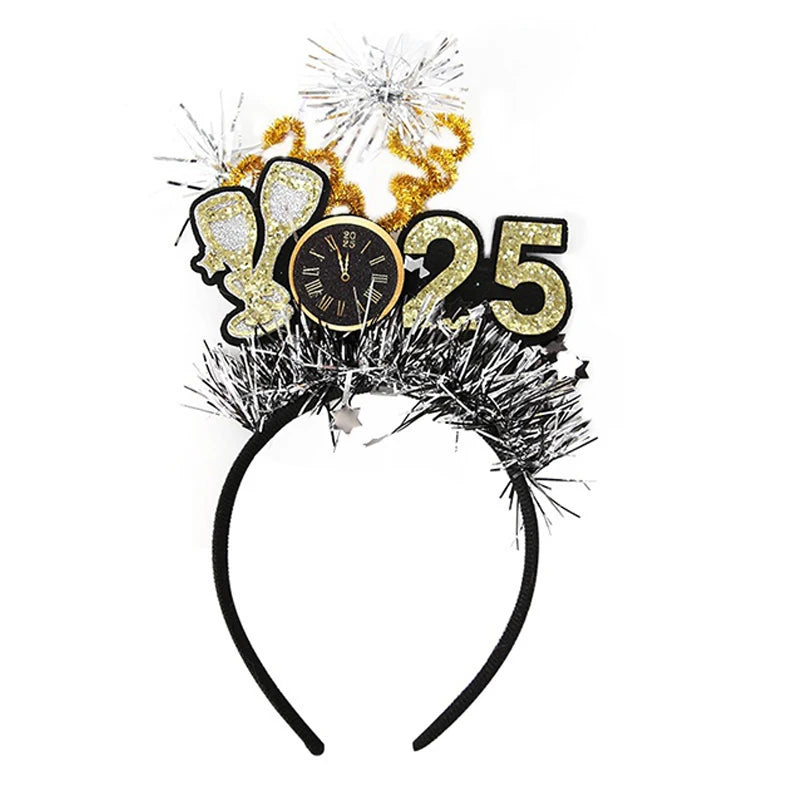 1Pc 2025 Happy New Year Headband in Various Styles