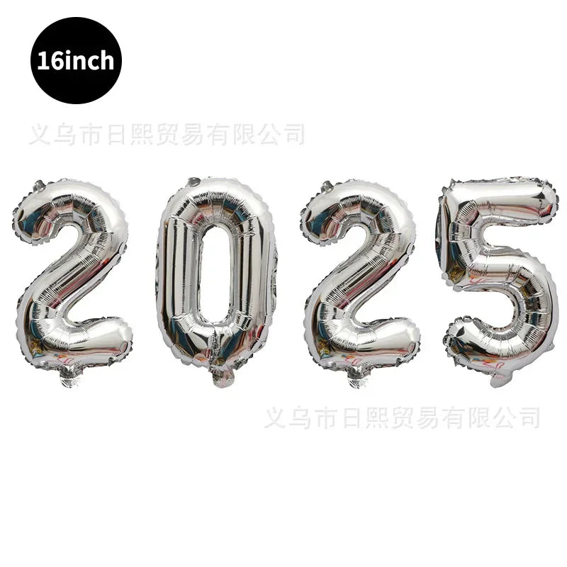 2025 Happy New Year Foil Balloons in Various Colors & Options