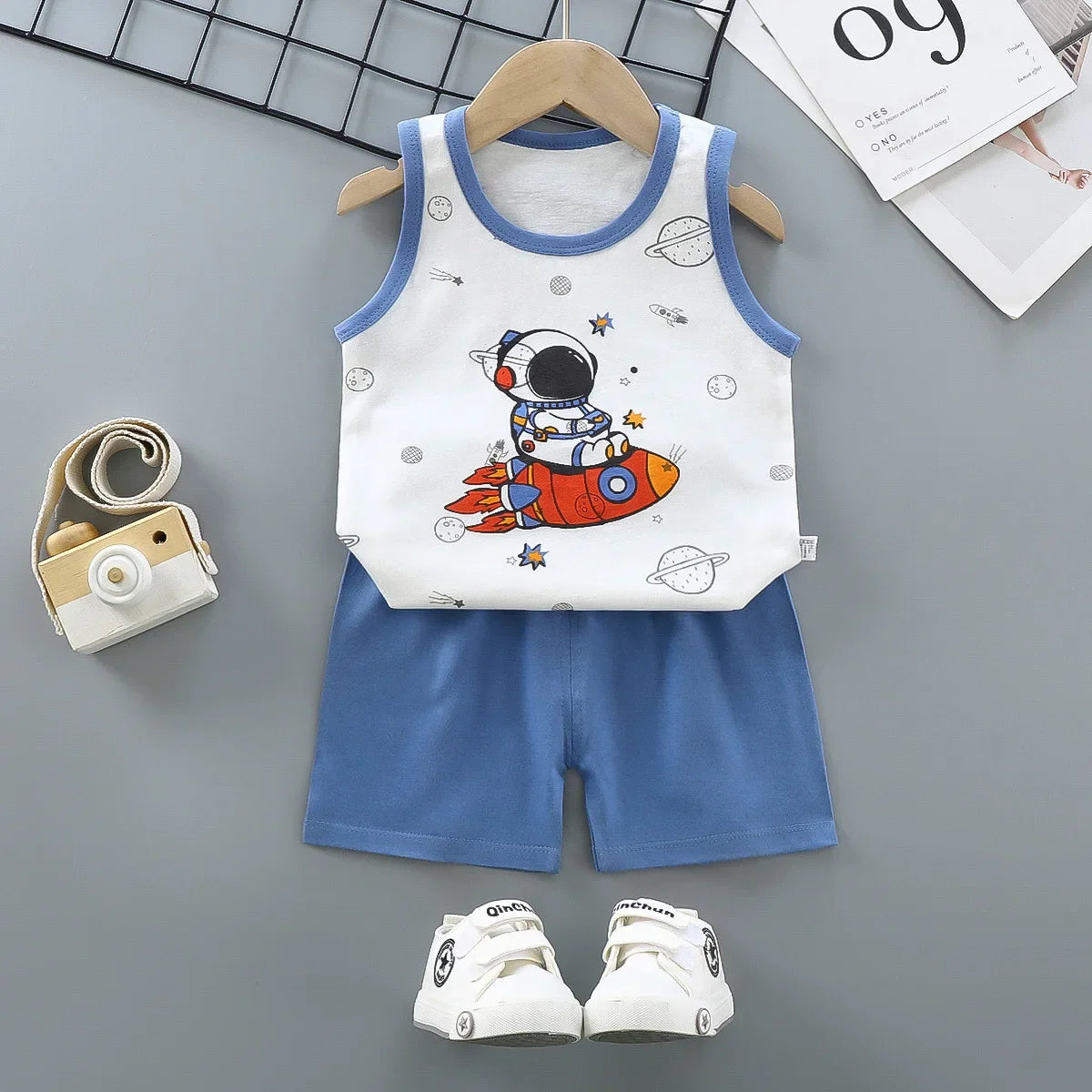 Children Sets Kids Clothes Boys Girls Vest Suit Children's Clothing baby Cotton T-Shirts Shorts Tank Top Sleeveless