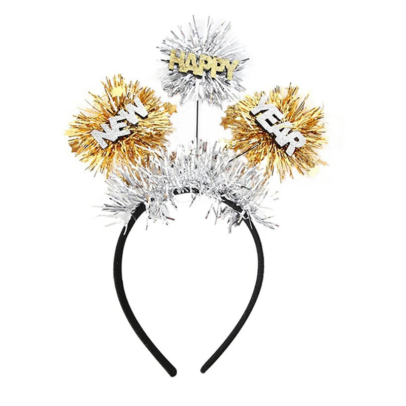 1Pc 2025 Happy New Year Headband in Various Styles