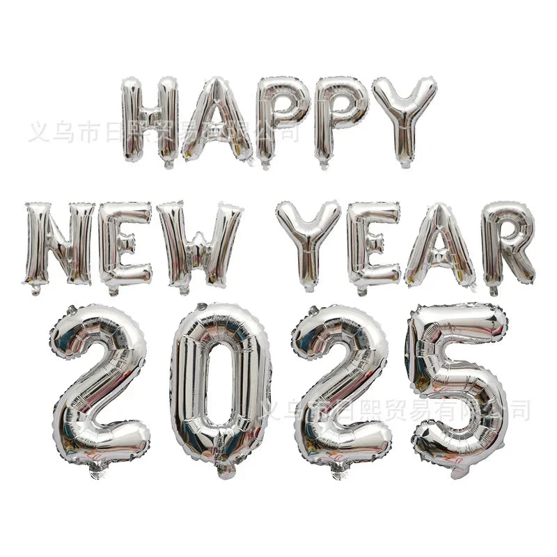 2025 Happy New Year Foil Balloons in Various Colors & Options