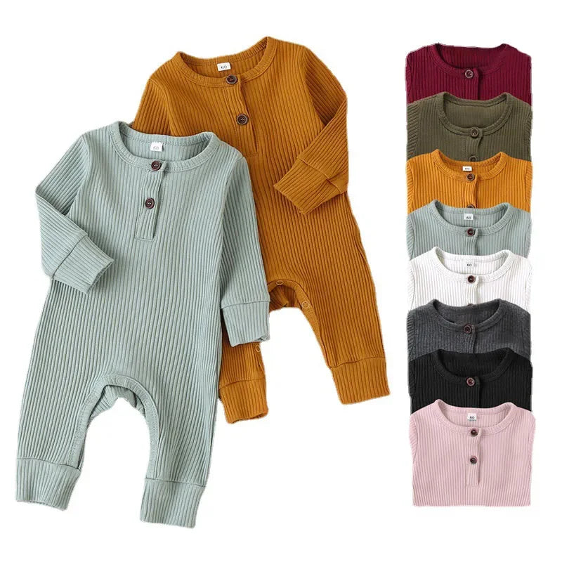 Newborn Infant Baby Boys Girls Romper Playsuit Overalls Cotton Long Sleeve Baby Jumpsuit Children’s Clothes