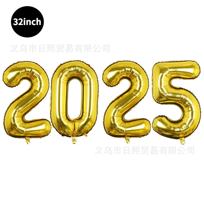 2025 Happy New Year Foil Balloons in Various Colors & Options