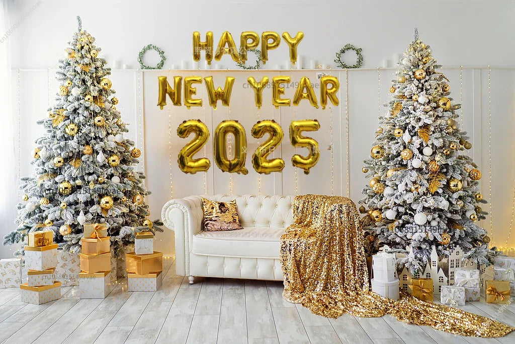 2025 Happy New Year Foil Balloons in Various Colors & Options