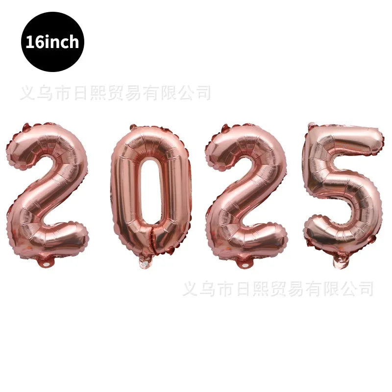 2025 Happy New Year Foil Balloons in Various Colors & Options