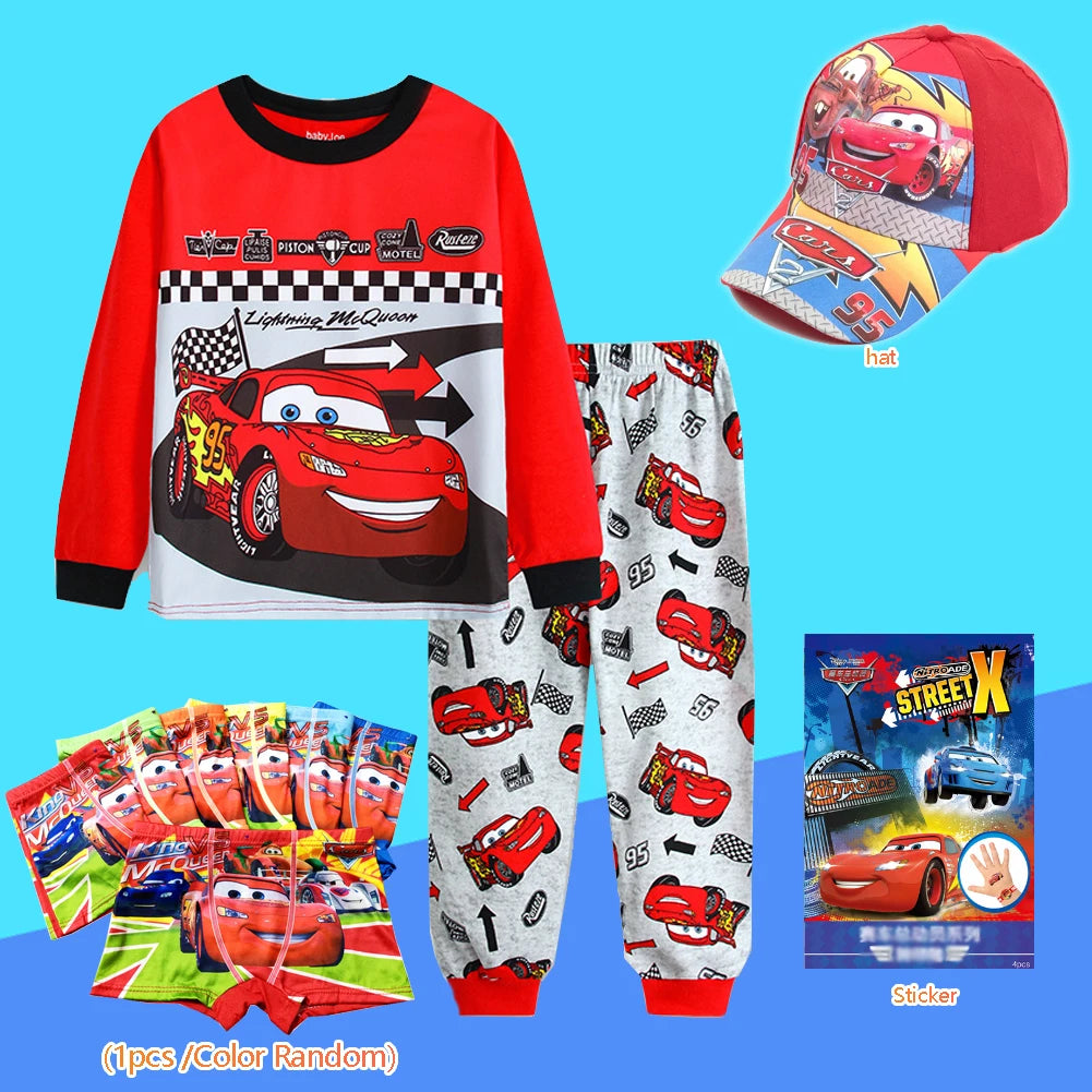 Children's Clothing Sets Boys 95 Cars McQueen Cartoon Sleepwear Clothes Kids Pajamas Set Baby Girls Cotton Pajamas